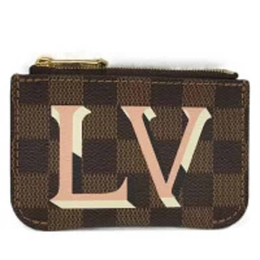 LOUIS VUITTON Belmont NV Wallet Damier Ebene Brown pink Cream